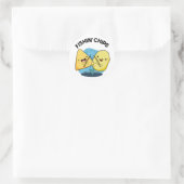 Fishin chips Grappig eten Pun Ronde Sticker (Tas)