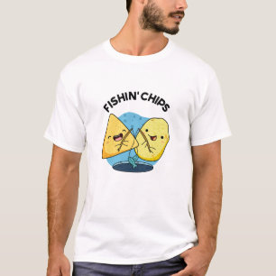 Fishin chips Grappig eten Pun T-shirt