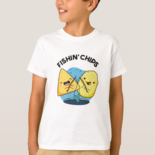 Fishin chips Grappig eten Pun T-shirt (Voorkant)