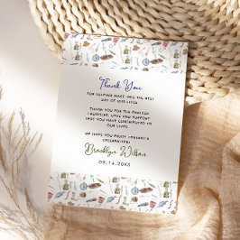 Fishing 1st Birthday Gift Tags | O-Fish-Ally One Bedankkaart