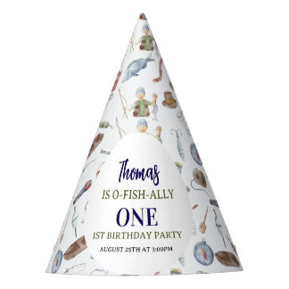 Fishing 1st Birthday | O-Fish-Ally One party Feesthoedjes