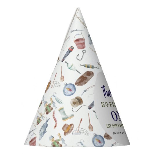 Fishing 1st Birthday | O-Fish-Ally One party Feesthoedjes (Links)