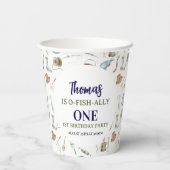 Fishing 1st Birthday | O-Fish-Ally One party Papieren Bekers (Achterkant)