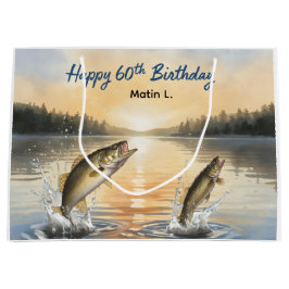 Fishing 60th Birthday  Groot Cadeauzakje