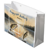 Fishing 60th Birthday  Groot Cadeauzakje (Voorkant Gekanteld)