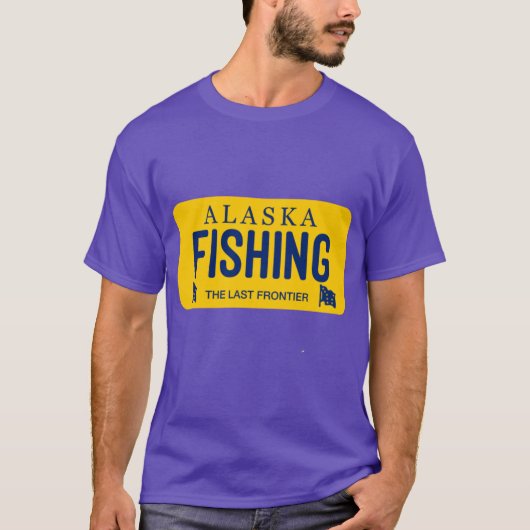 Fishing Alaska License Plate T-shirt (Voorkant)