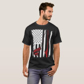 Fishing  American Flag Bass Fishing T-shirt (Voorkant volledig)