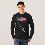 Fishing  American Flag Fishing Rod T-shirt (Voorkant volledig)