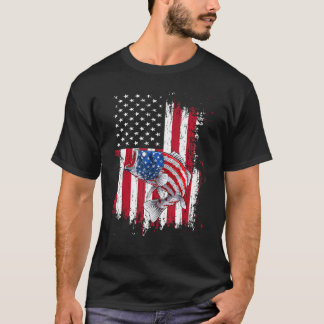 Fishing American Flag Vintage Usa Fisherman  2 T-shirt