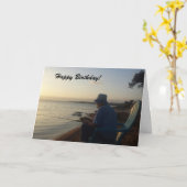Fishing at Sunrise Birthday Card Kaart (Gele Bloem)