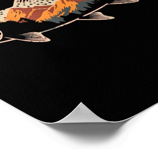 Fishing B Fish Mountain Star Fisherman Art Men Wom Poster (Hoek)