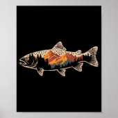 Fishing B Fish Mountain Star Fisherman Art Men Wom Poster (Voorkant)