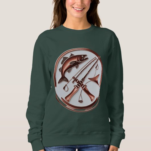 Fishing Badge Design – Women’s Sweatshirt (Voorkant)