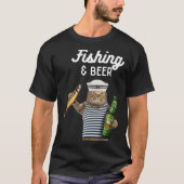 Fishing & Beer  Cat T-shirt (Voorkant)