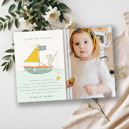 Fishing Beer Foto Zeilboot Kinderen Elke Leeftijd Bedankkaart