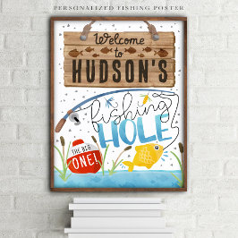 Fishing Birthday Welcome Sign Poster