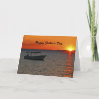 Fishing Boat at Sunset Happy Father's Day Greeting