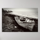 Fishing Boat black and white Poster (Voorkant)