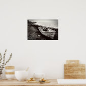 Fishing Boat black and white Poster (Keuken)