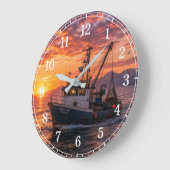Fishing Boat Wall Clock — Coastal Landscape Design Grote Klok (Hoek)