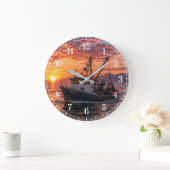 Fishing Boat Wall Clock — Coastal Landscape Design Grote Klok (Huis)