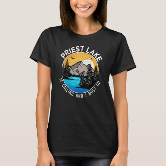 Fishing Boating Camping   Lakeview Priest Lake T-shirt (Voorkant)