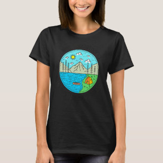 Fishing Boating Camping - My Happy Place Lake Hopa T-shirt