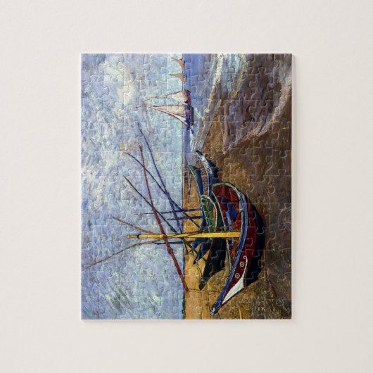Fishing Boats on Beach Art Painting Legpuzzel (Verticaal)