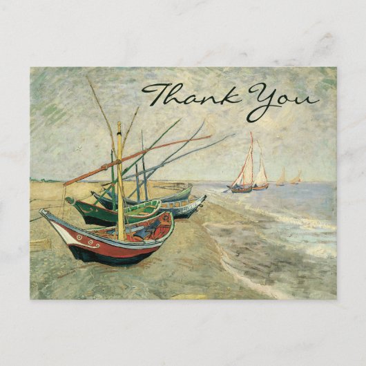 Fishing Boats on the Beach by Vincent van Gogh Briefkaart (Voorkant)