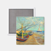 Fishing Boats on the Beach by Vincent van Gogh Magneet (Voorkant / Achterkant)
