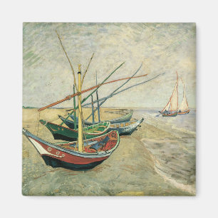 Fishing Boats on the Beach by Vincent van Gogh Magneet