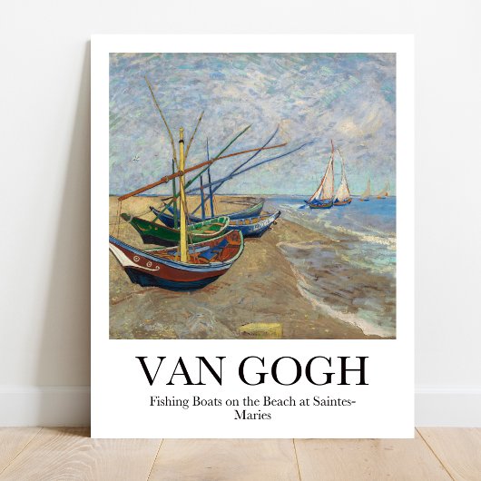 Fishing Boats on the Beach by Vincent van Gogh Poster