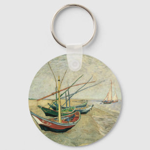 Fishing Boats on the Beach by Vincent van Gogh Sleutelhanger