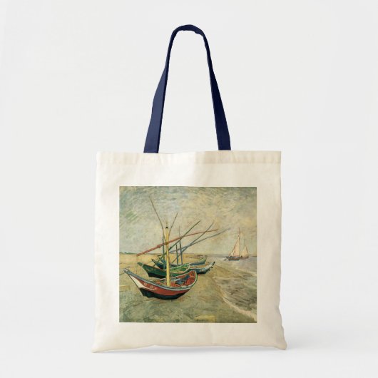 Fishing Boats on the Beach by Vincent van Gogh Tote Bag (Voorkant)