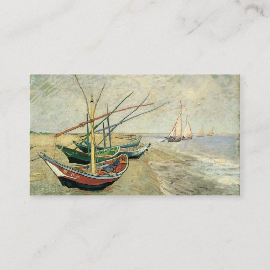 Fishing Boats on the Beach by Vincent van Gogh Visitekaartje (Achterkant)