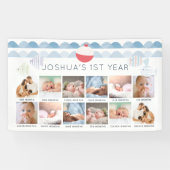 Fishing Boy 1st Birthday Milestone 12 Month Photo Spandoek (Horizontaal)