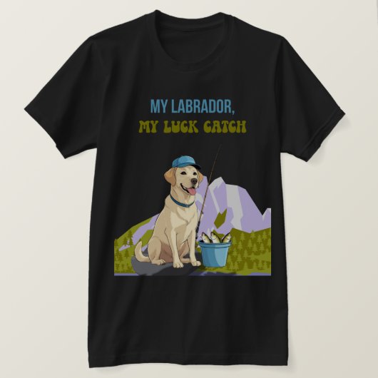 Fishing Buddy – Labrador Retriever-editie T-shirt (Design voorkant)