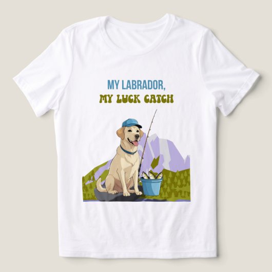 Fishing Buddy – Labrador Retriever Edition Tri-Blend Shirt (Design voorkant)