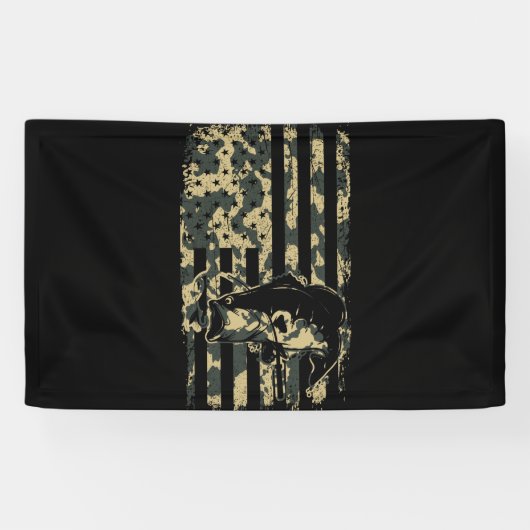 Fishing Camouflage USA Flag for Bass Fisherman Spandoek (Horizontaal)