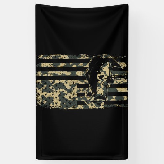 Fishing Camouflage USA Flag for Bass Fisherman Spandoek (Verticaal)