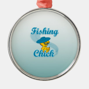 Fishing Chick #3 Metalen Ornament