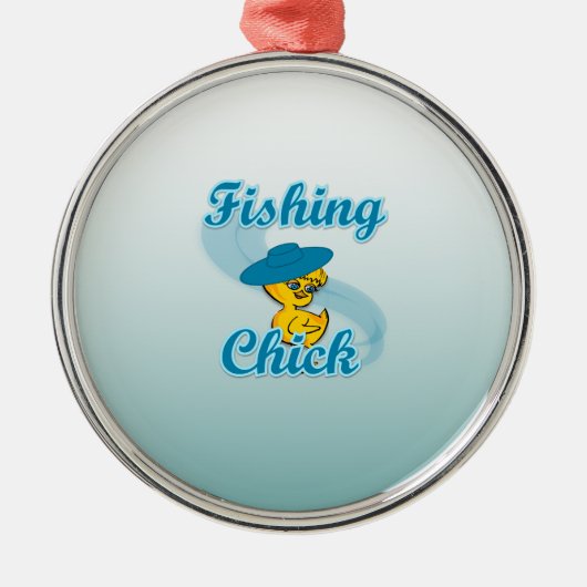 Fishing Chick #3 Metalen Ornament (Voorkant)