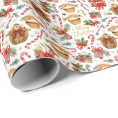 Fishing Christmas Bakery themed Cadeaupapier (Rol Hoek)