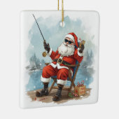 Fishing Christmas Themed  Keramisch Ornament (Rechts)
