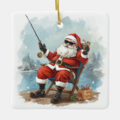 Fishing Christmas Themed  Keramisch Ornament (Voorkant)
