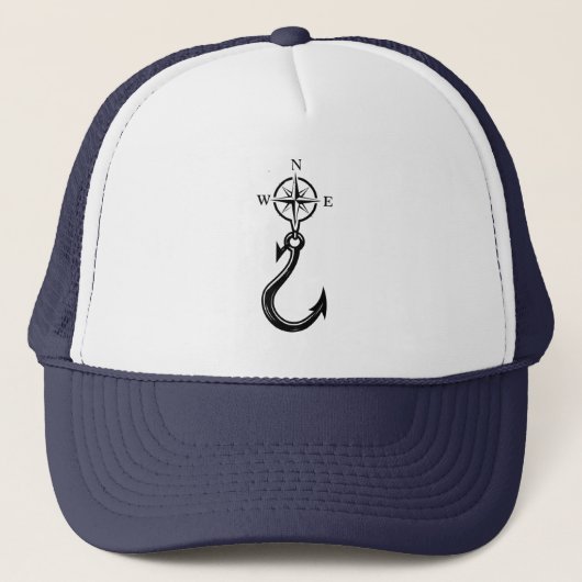 Fishing Compass Rose Trucker Pet (Voorkant)