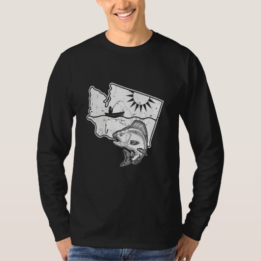 Fishing Cool Washington State Design T-shirt (Voorkant)