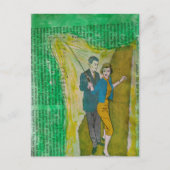 Fishing Couple from 1930s era collage Briefkaart (Voorkant)