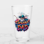 Fishing Dad Fish Graffiti Glass Glas (Voorkant)