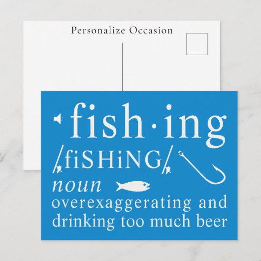 Fishing Definition Beer Exaggeration Hooks  Gift Feestdagenkaart (Voorkant / Achterkant)